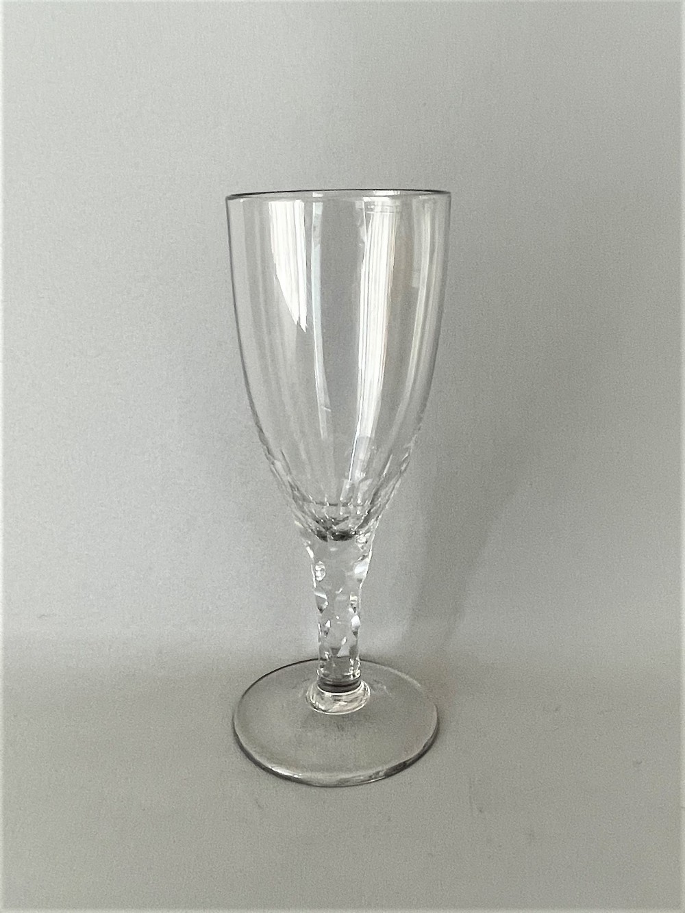 A late 18th Century facet stem wine flute