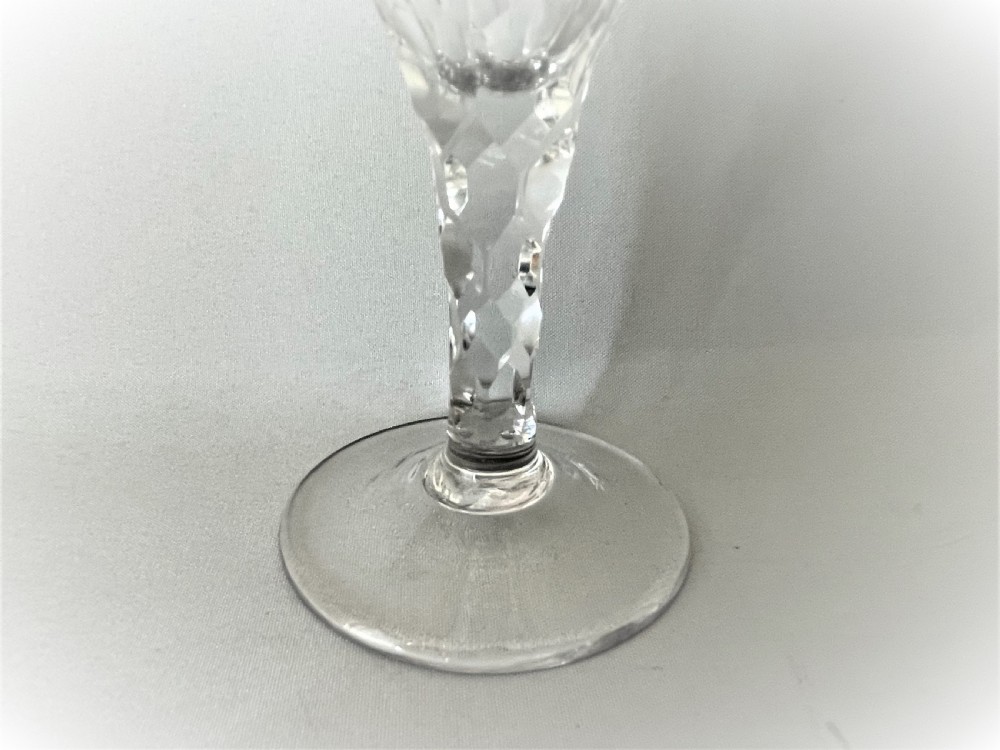 A late 18th Century facet stem wine flute View III