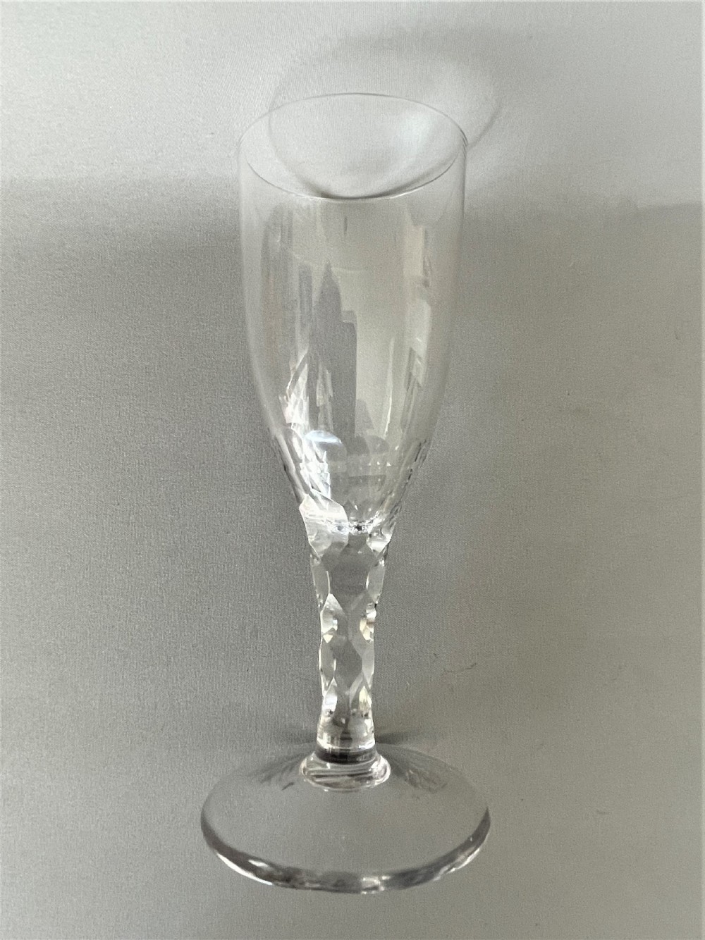 A late 18th Century facet stem wine flute View V