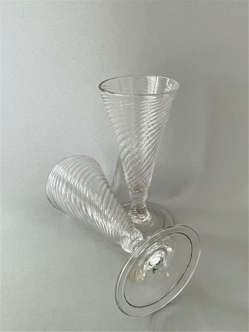 A lovely pair of 18th Century dwarf ale glasses View IV