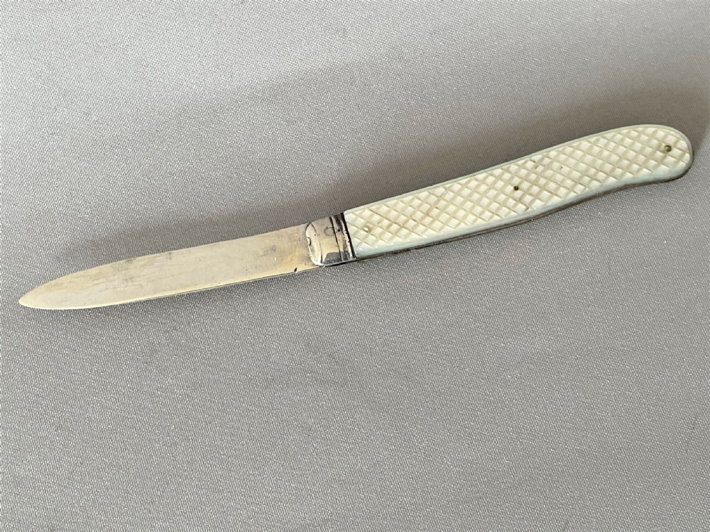 A mid Victorian cased silver fruit knife View VII