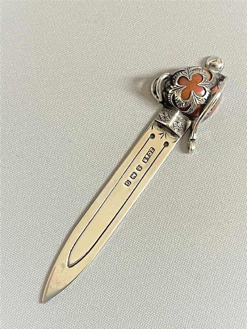 An Outstanding Silver & Agate Scottish Sword Bookmark