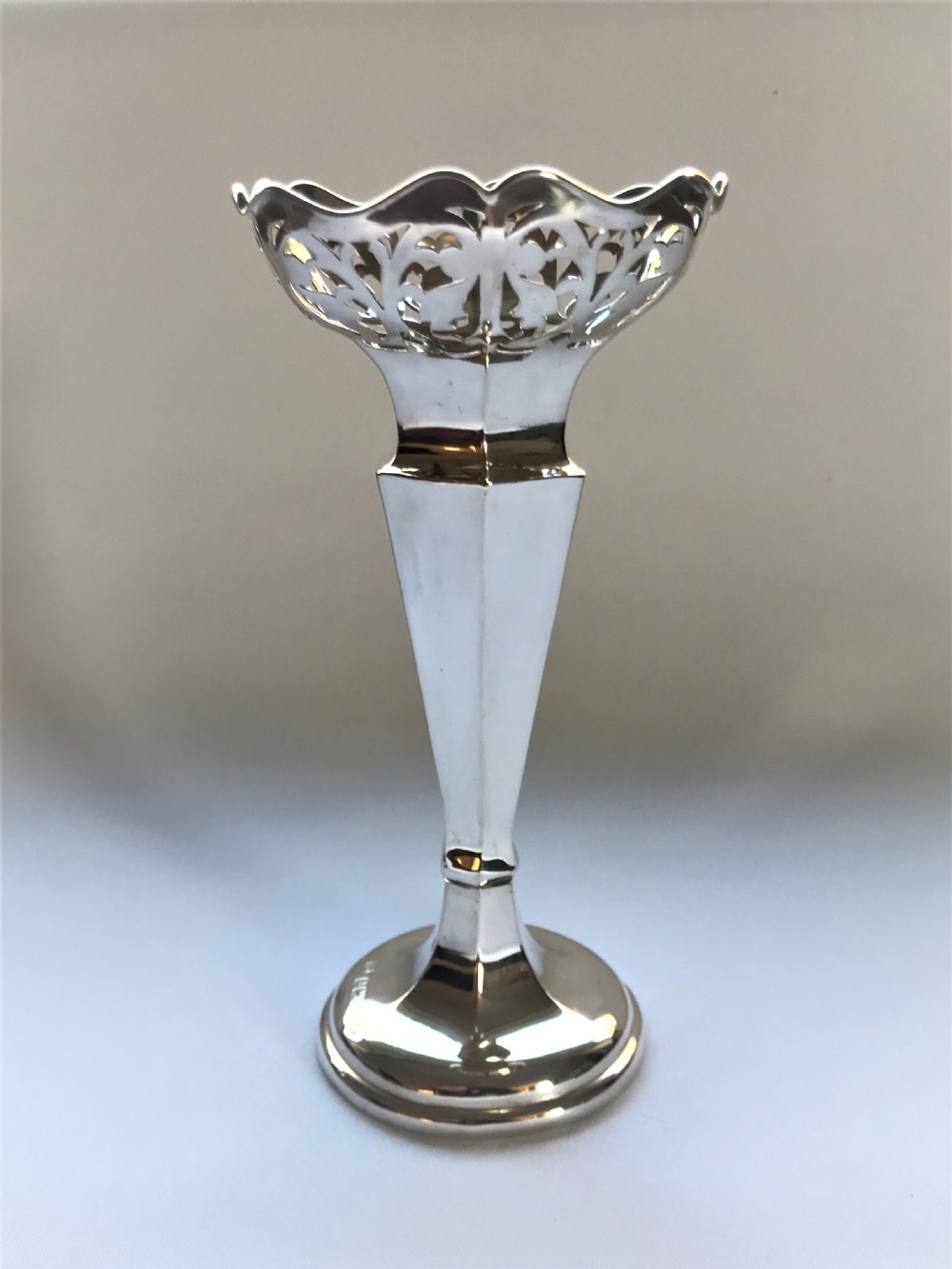 A Beautiful Pierced Silver Stem Vase View II