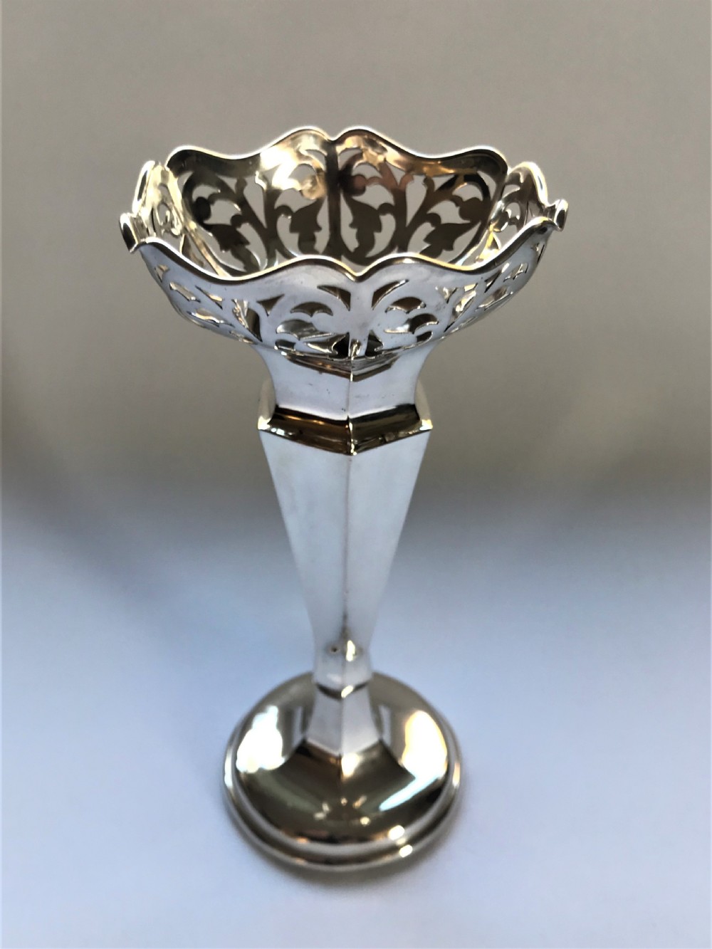 A Beautiful Pierced Silver Stem Vase View III