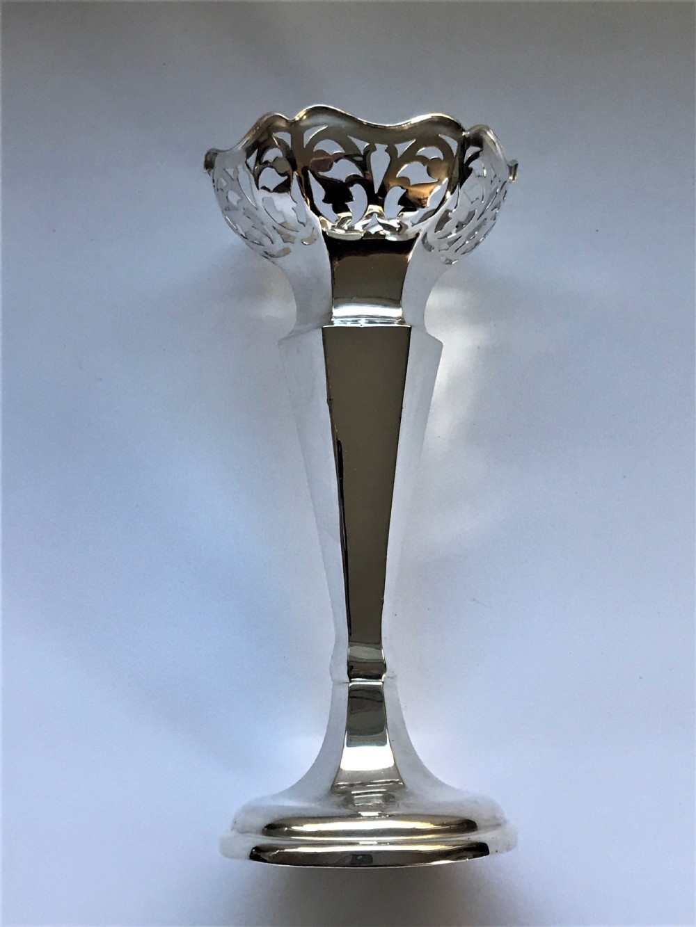 A Beautiful Pierced Silver Stem Vase View IX