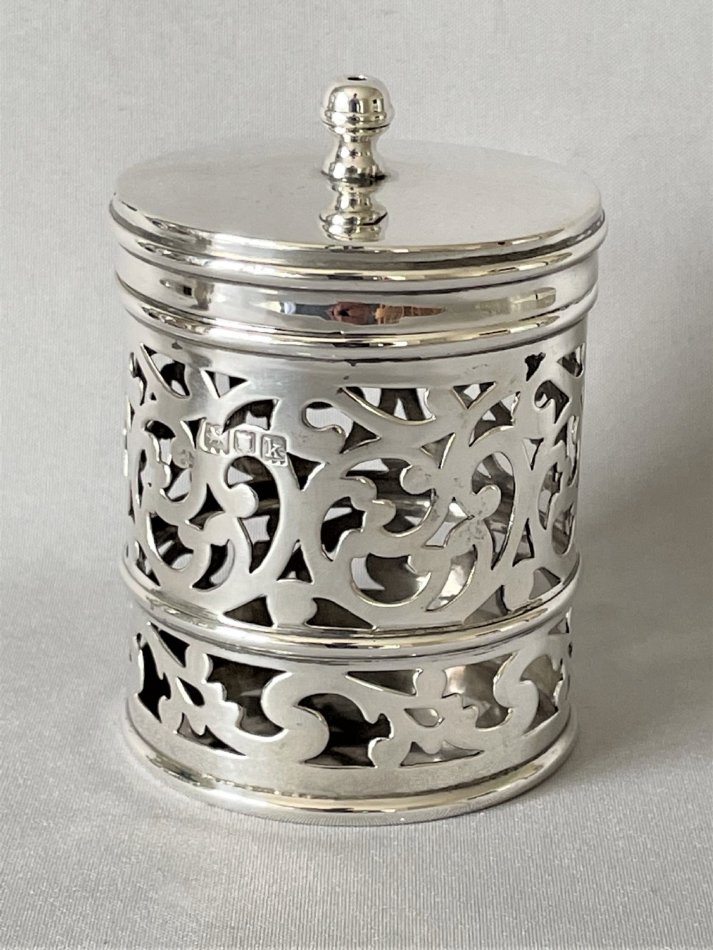 A fabulous Edwardian pierced silver string box View IX