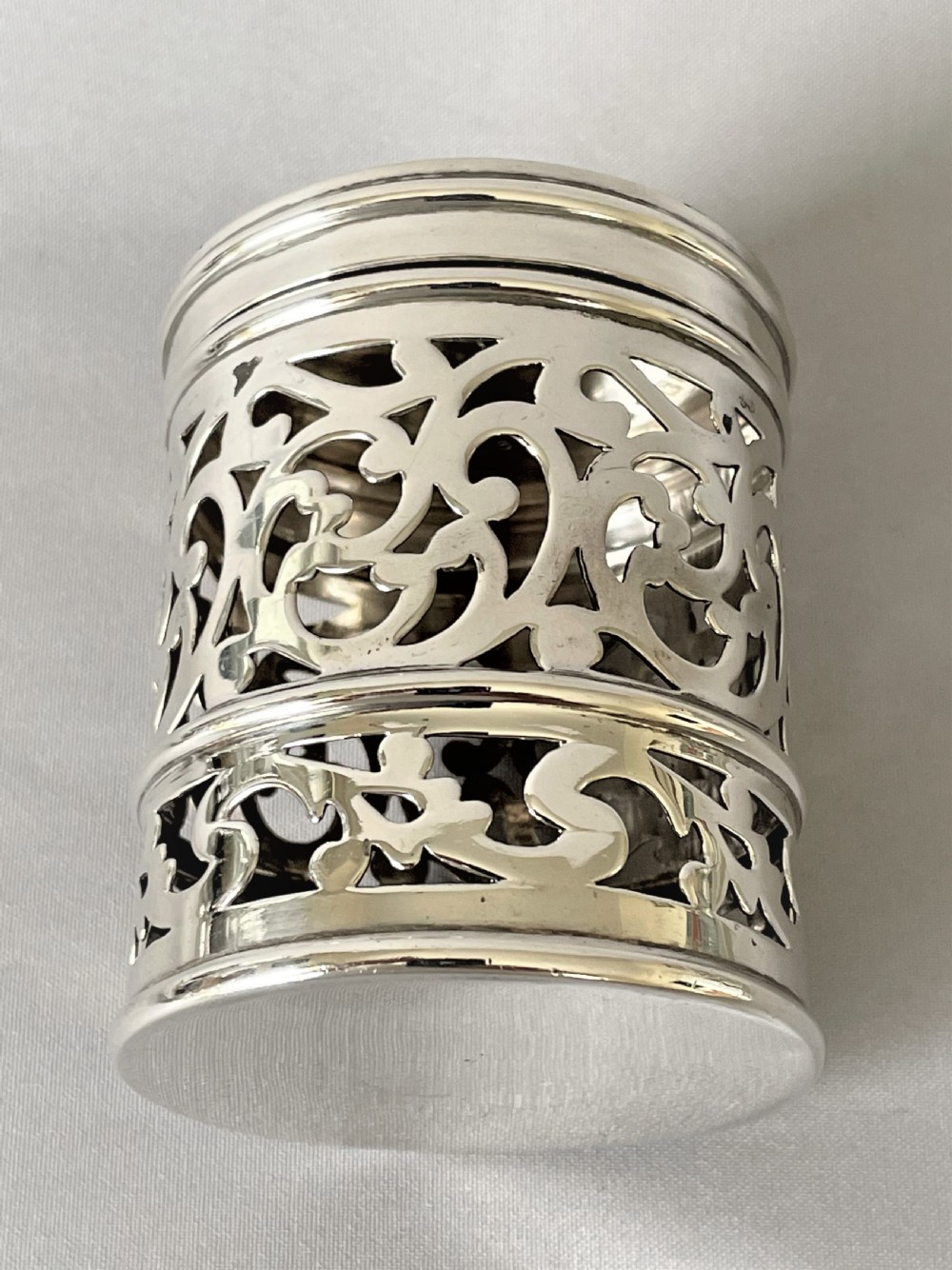 A fabulous Edwardian pierced silver string box View X