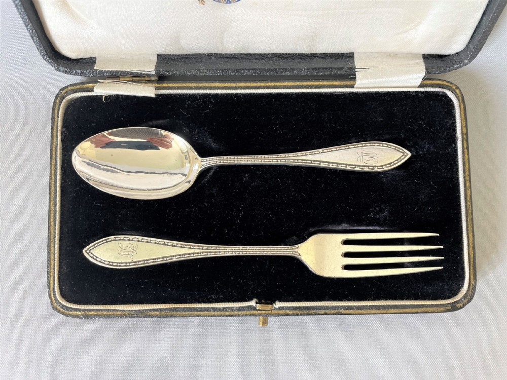 A charming boxed silver child's set View II