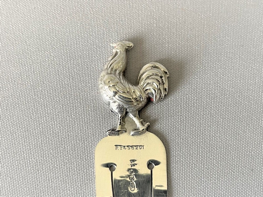 An Edwardian silver rooster bookmark by Sampson Morden View II