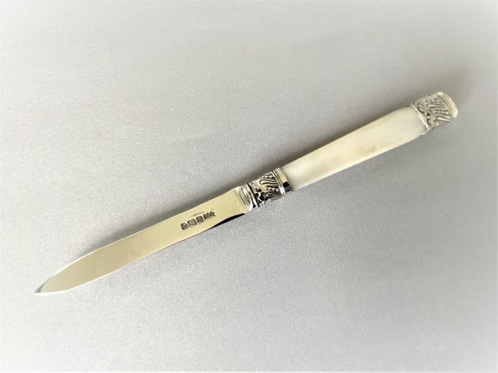 An attractive Edwardian silver bladed letter opener View II