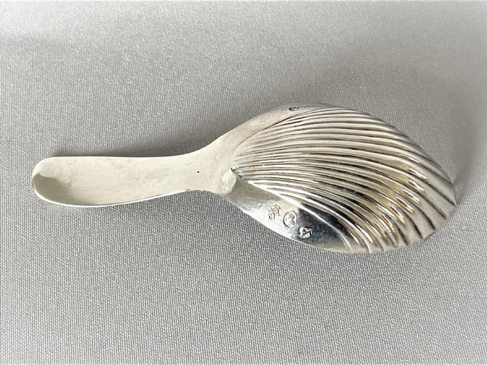 A rare 18th Century Sheffield Assayed silver caddy spoon View IV