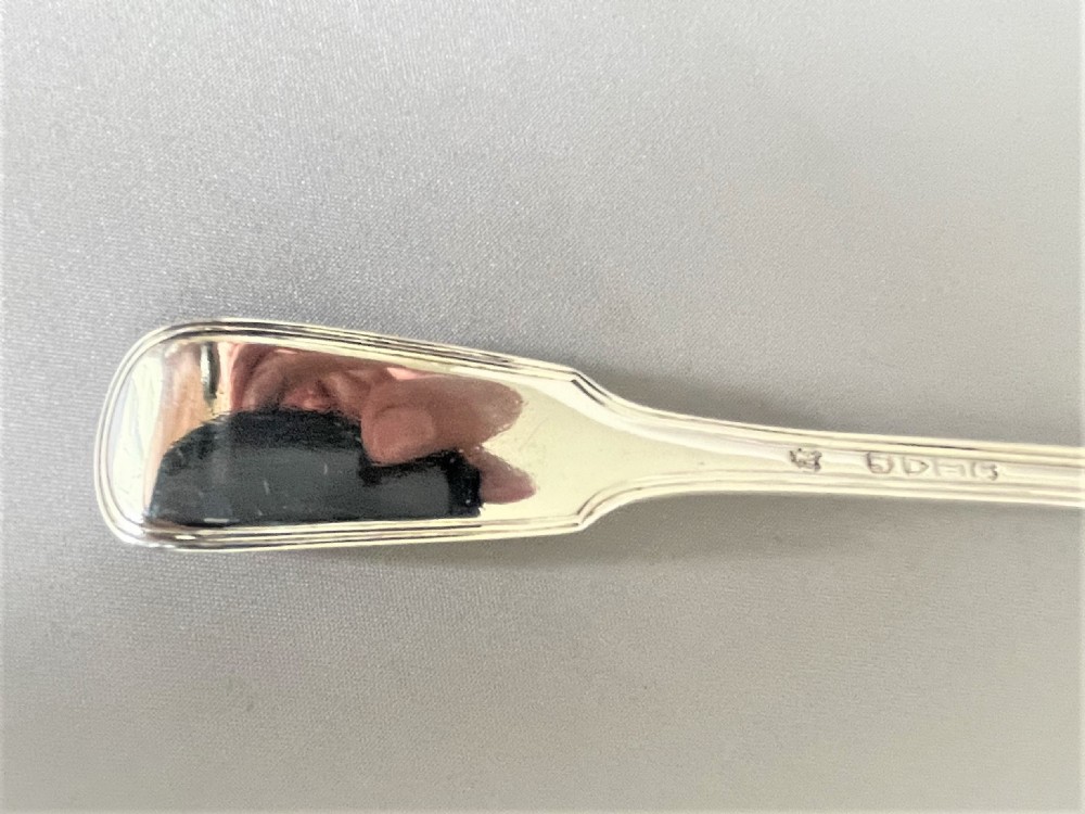 A superior fiddle, thread & shell silver serving fork View VI