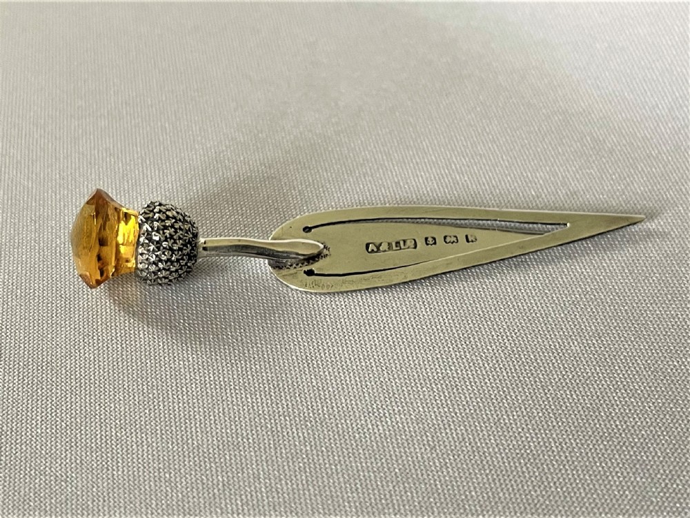 A most unusual thistle trowel Edwardian silver bookmark View III
