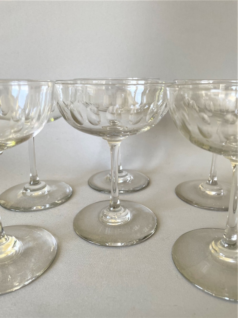 A set of 6 Victorian cut glass champagne bowls View IV