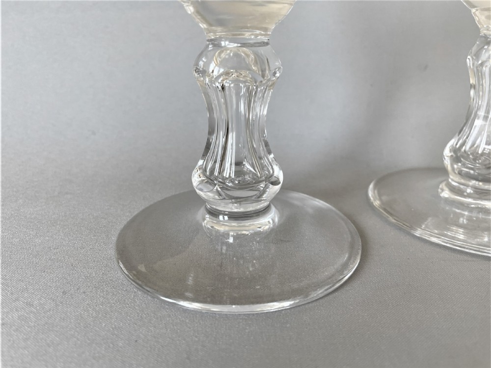 A Quality Pair Of French Cut Glass Wine Goblets View III
