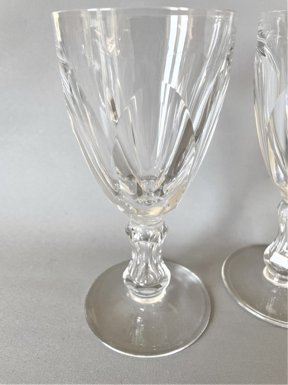 A Quality Pair Of French Cut Glass Wine Goblets View IV