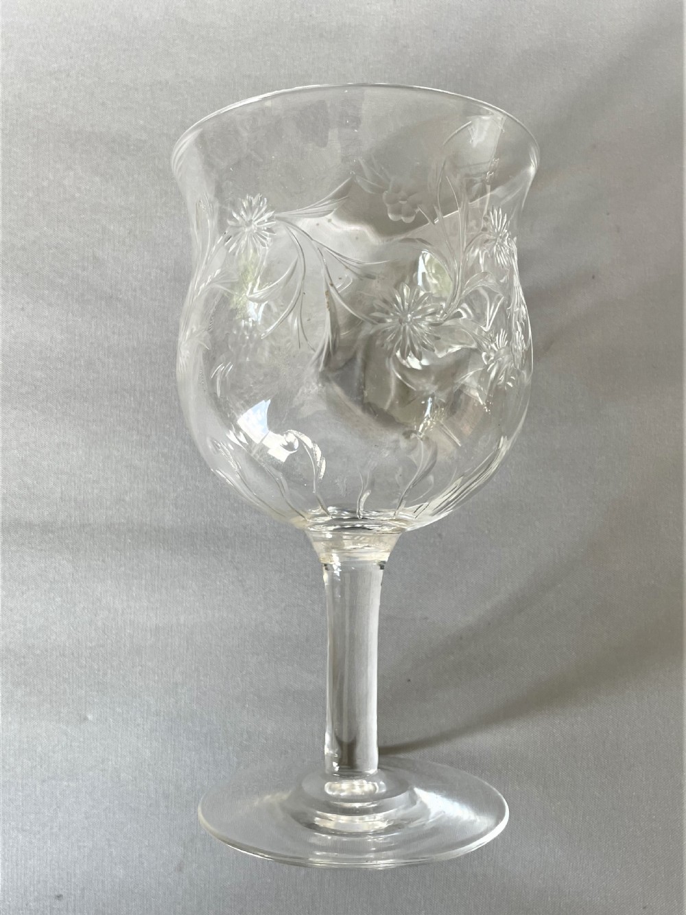 A gorgeous Stourbridge Rock crystal cut wine goblet View IV