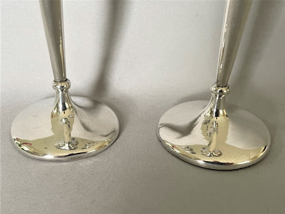 A lovely pair of Edwardian silver stem vases View III