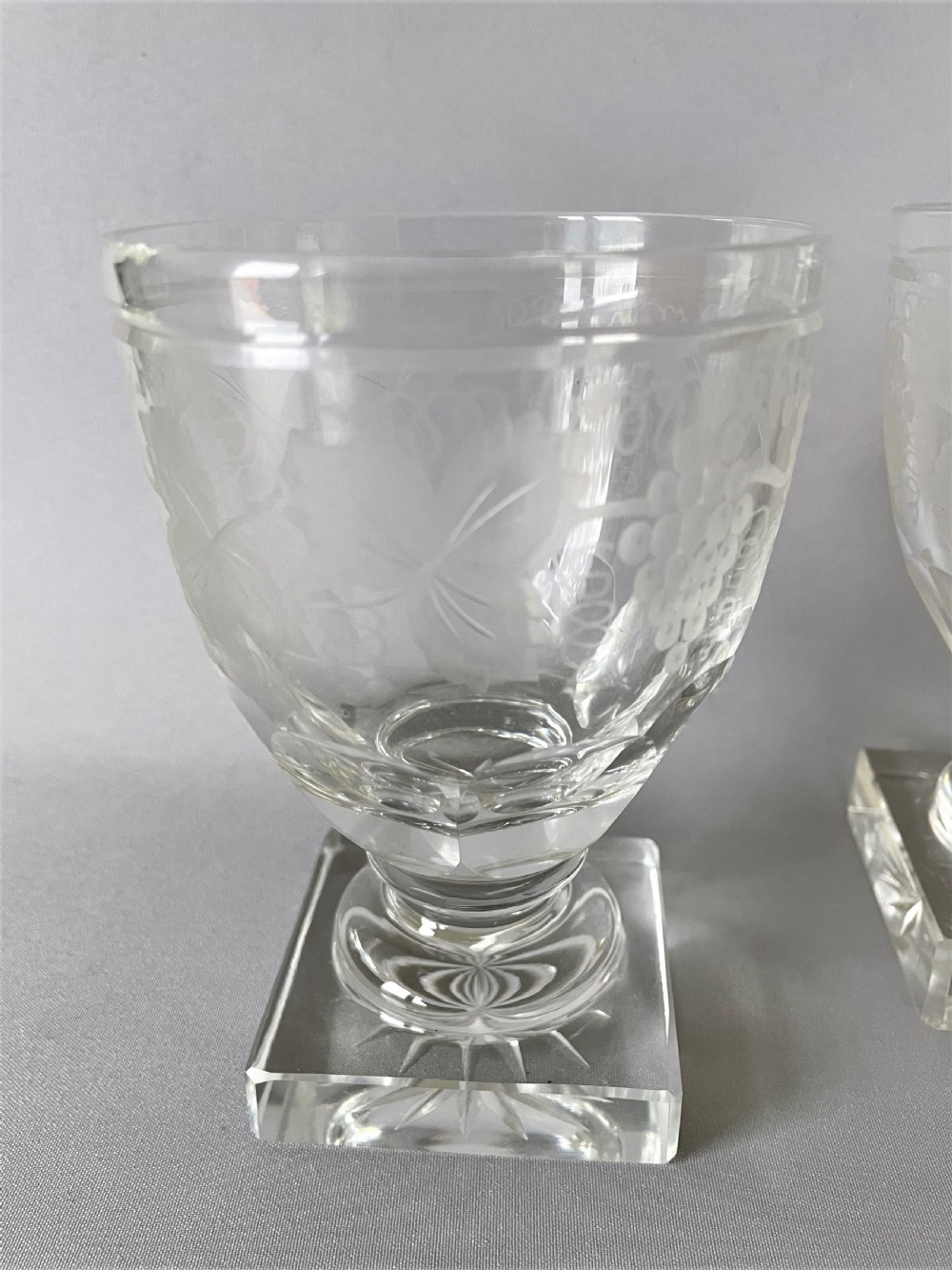 A gorgeous pair of etched Victorian rummers View IV