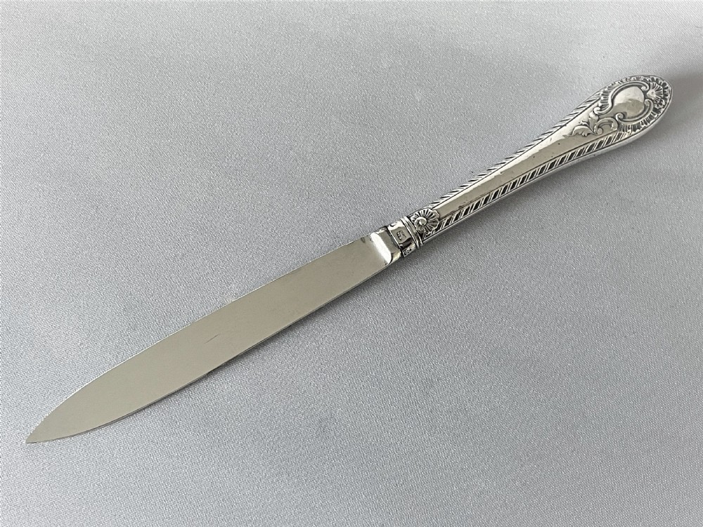 A stylish all silver hallmarked Victorian letter opener