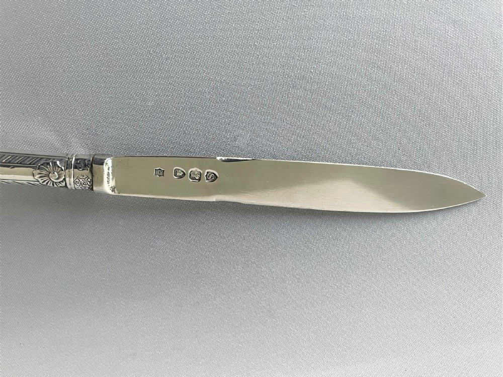 A stylish all silver hallmarked Victorian letter opener View IV