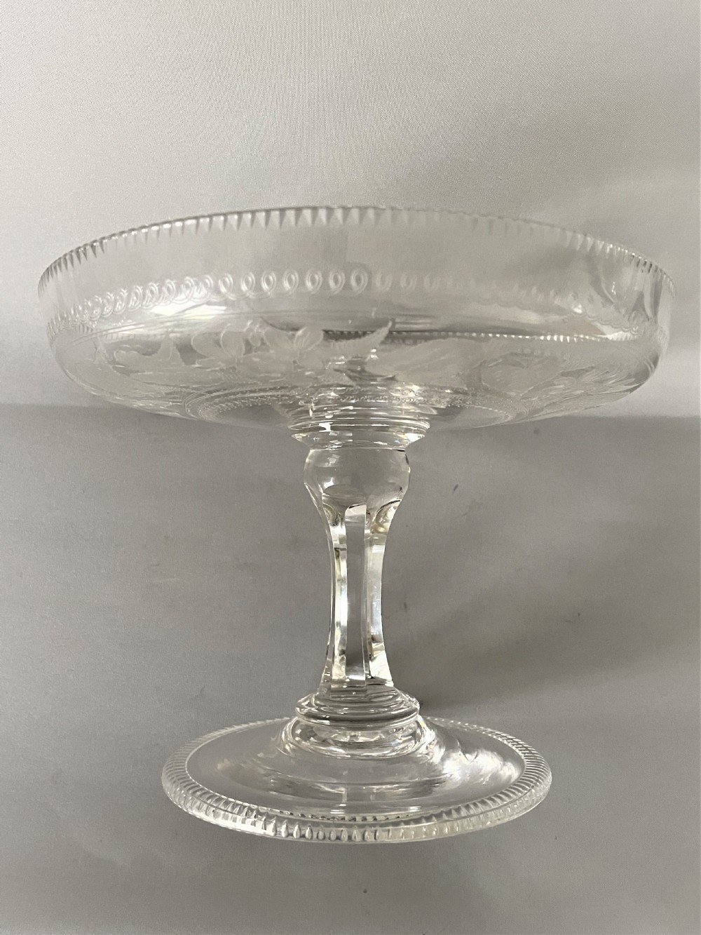 A gorgeous Victorian flower etched tazza View V