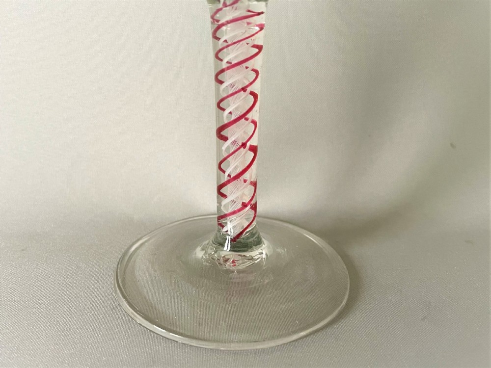 An 18th Century colour twist stem wine glass View II