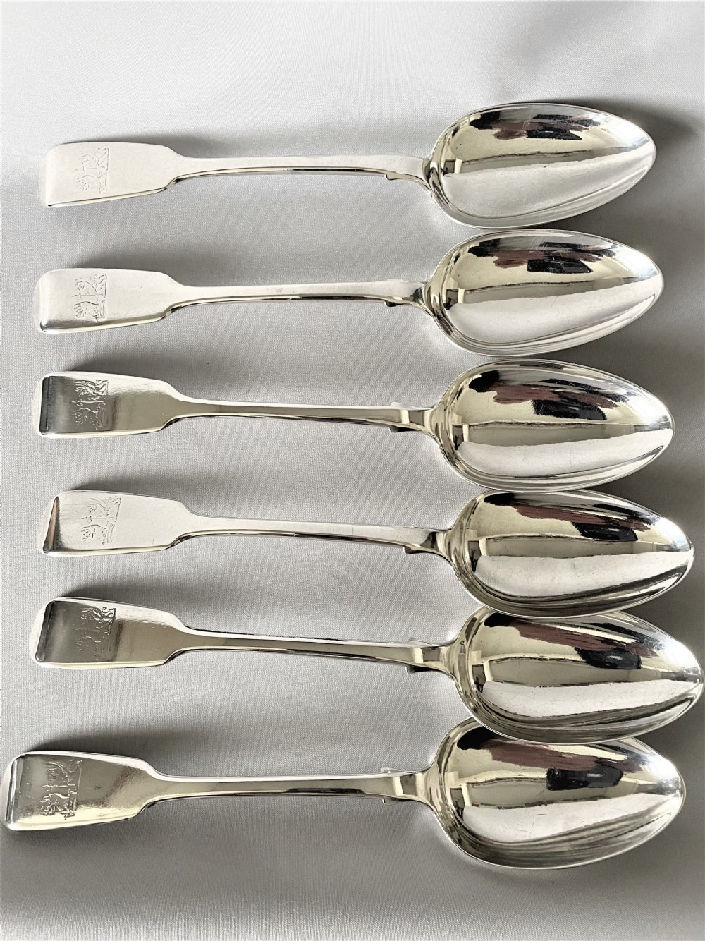 A set of 6 Elizabeth Eaton Victorian silver table spoons View II