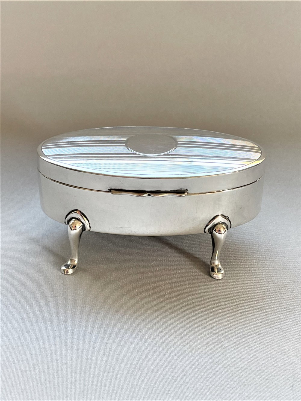 A Good Hallmarked Silver Trinket/cuff Links Box