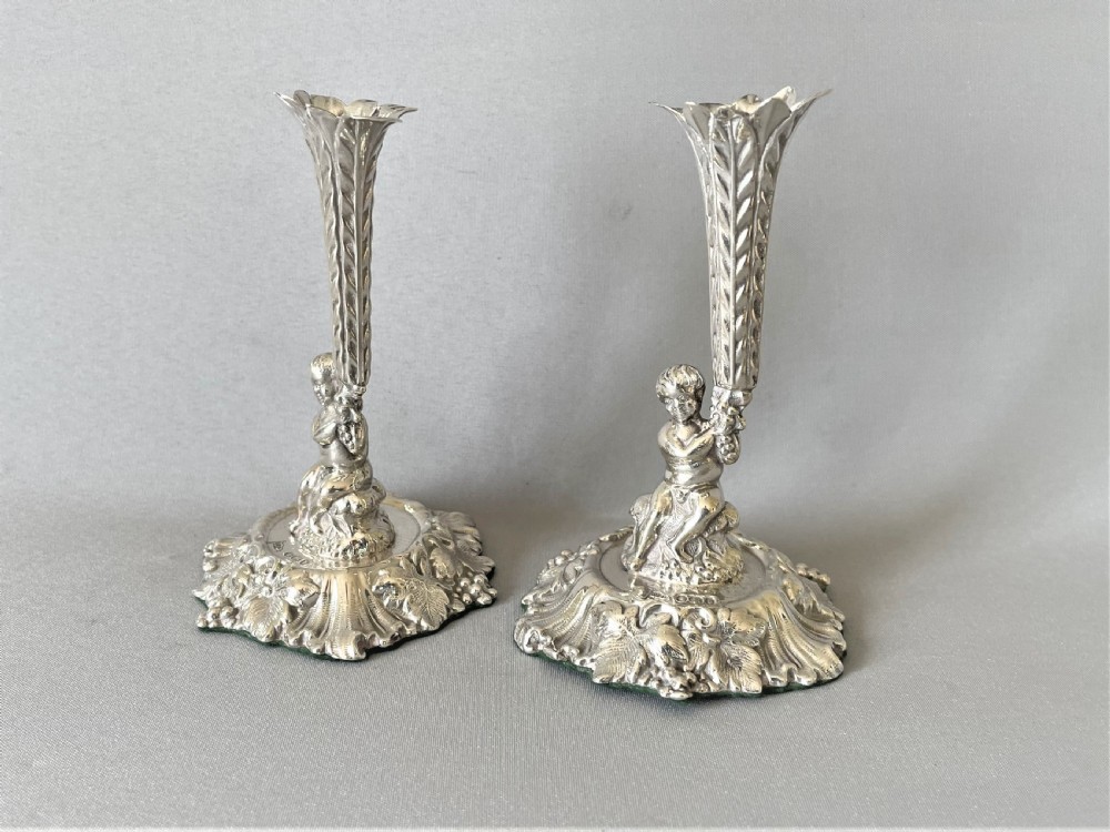 A Stunning Pair Of Victorian Silver Posy Vases