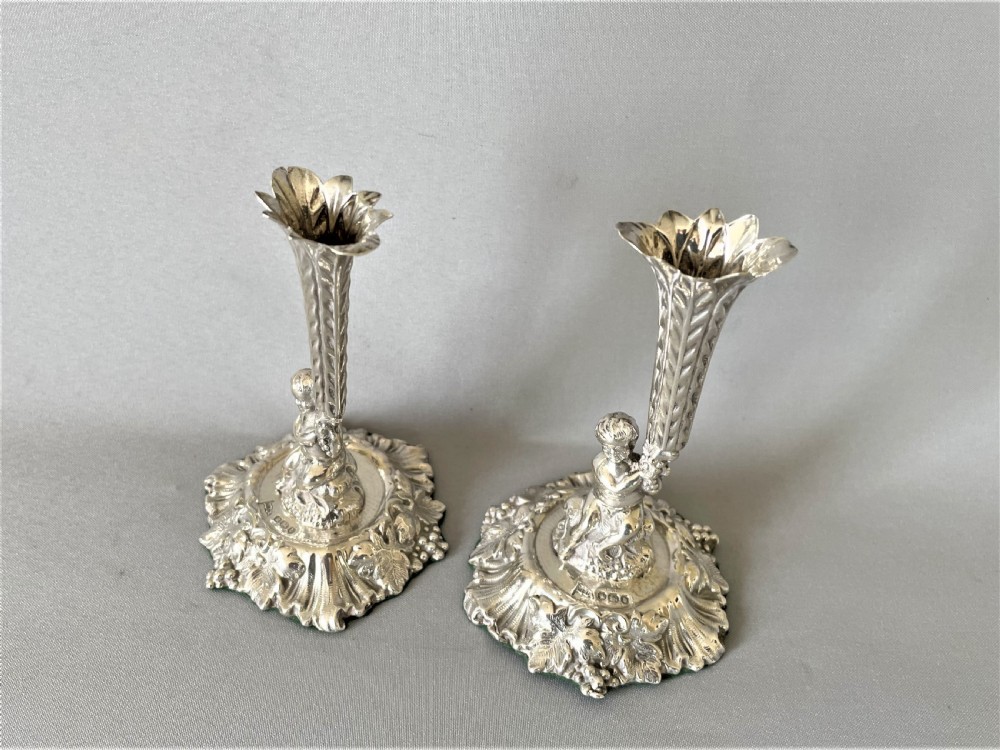 A Stunning Pair Of Victorian Silver Posy Vases View II
