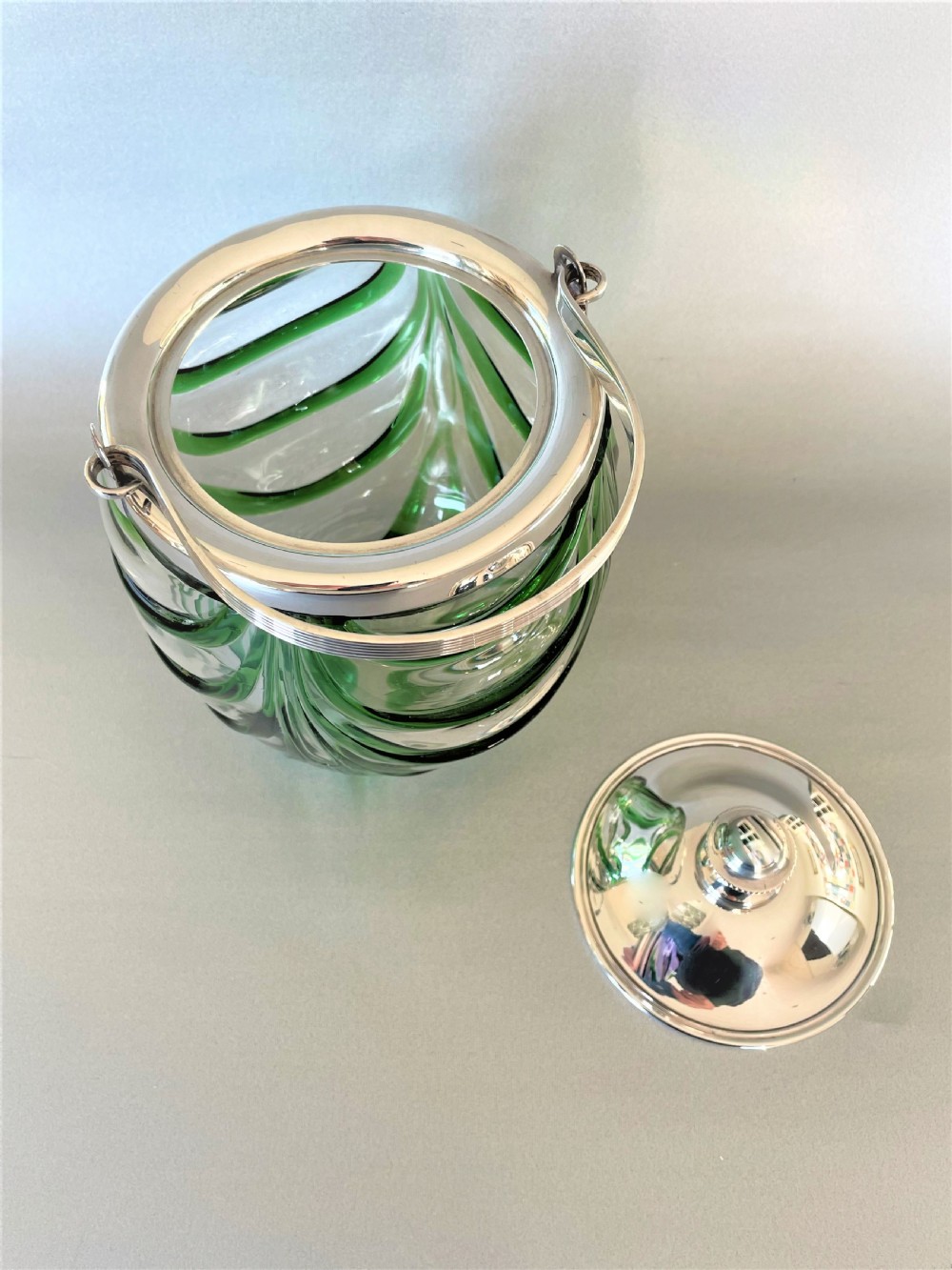 A superb Art Nouveau silver plated biscuit barrel View VI