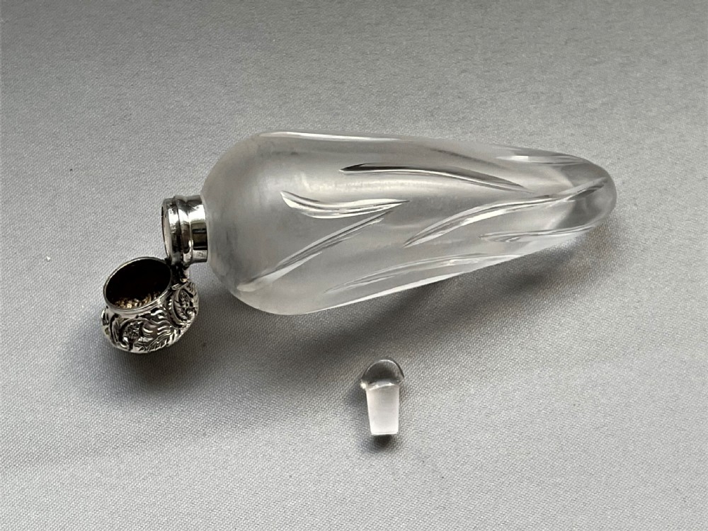 A Gorgeous Victorian Silver Mounted 'icicle' Scent Bottle View V