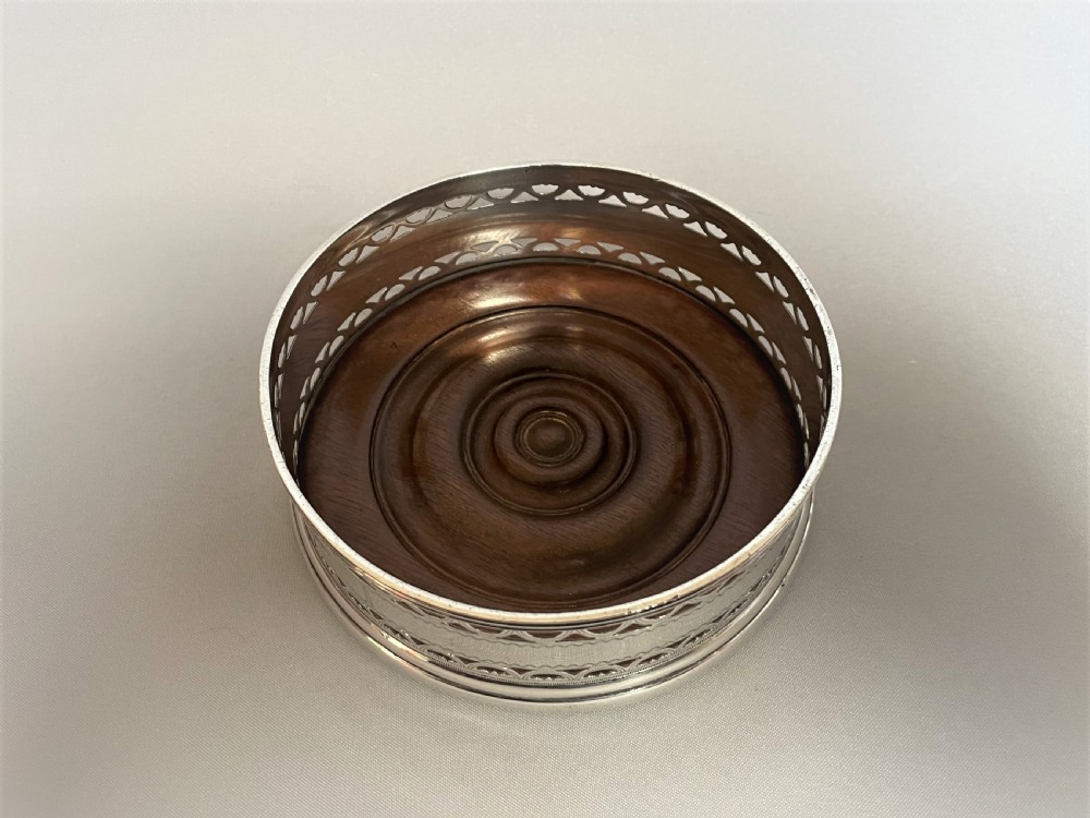 A hallmarked silver wine bottle/decanter coaster View III