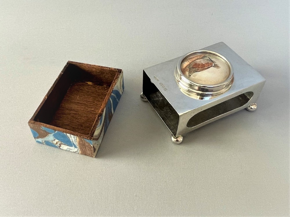 A rare Chester silver 'Snipe' match box holder View V