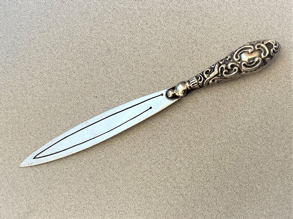 An Edwardian silver novelty 'sword' bookmark