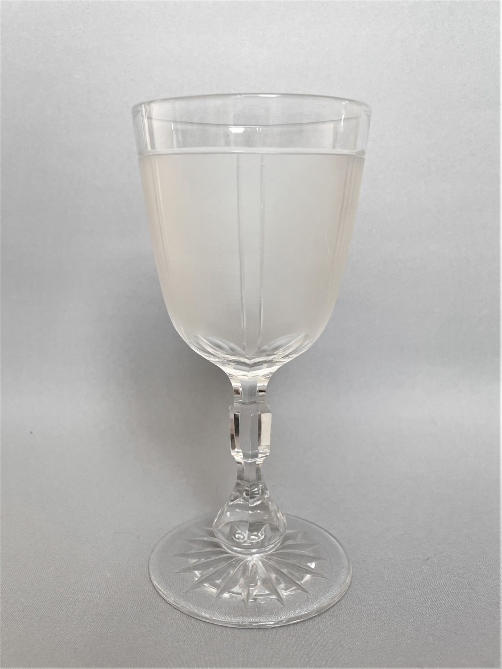 A gorgeous Victorian frosted & cut wine goblet