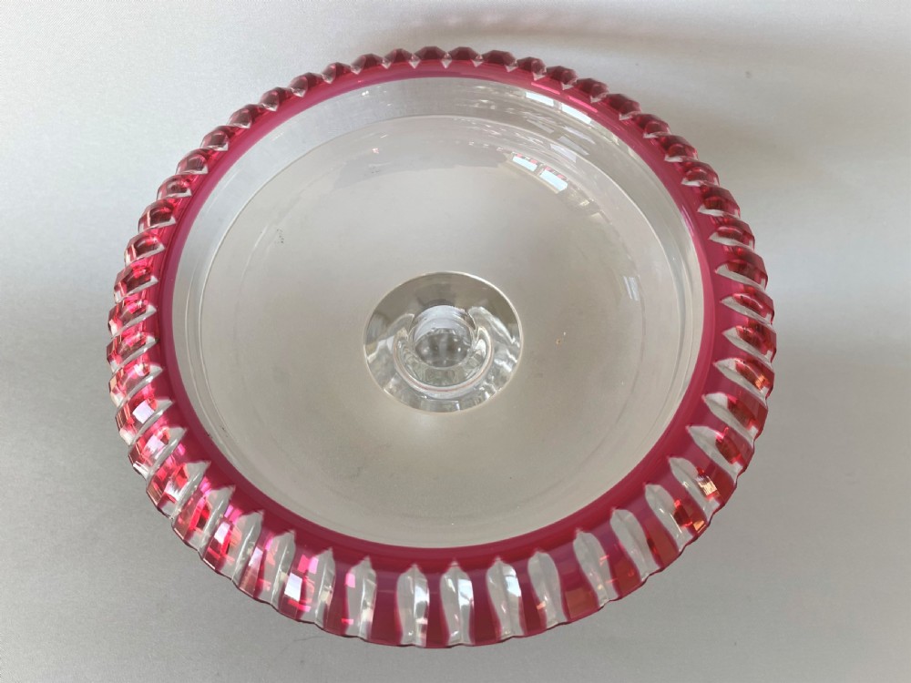 A Victorian cranberry edged cut glass comport View IV