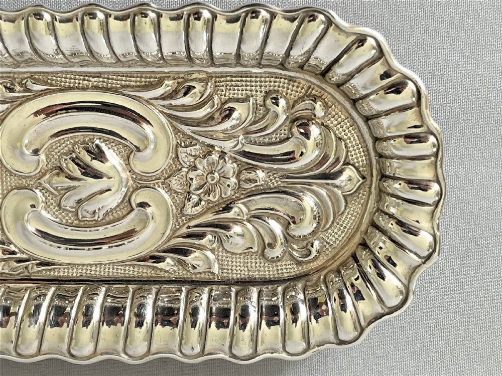 A lovely Edwardian silver pen tray View IV