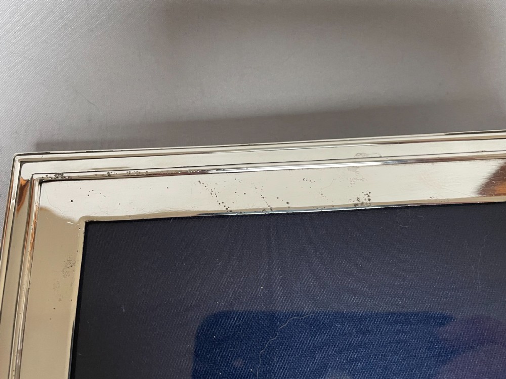 A large silver photo frame with unusual silver mount View IX