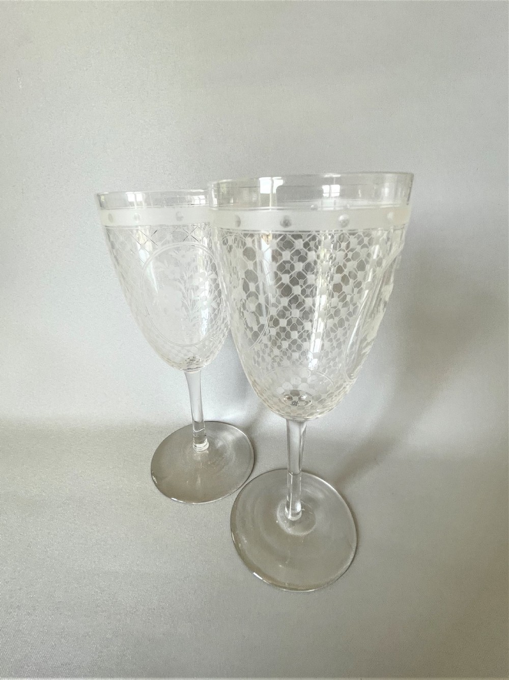 A Superb Pair Of Etched Victorian Goblets View III