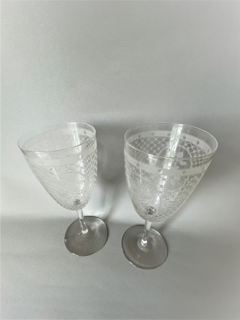 A Superb Pair Of Etched Victorian Goblets View IV