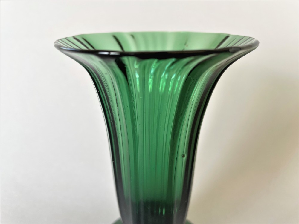 An unusual Victorian Bristol Green jelly glass View V