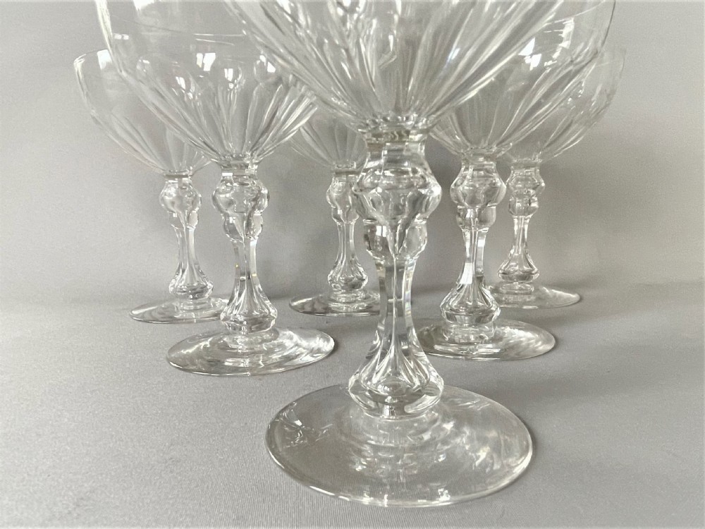 A gorgeous set of 6 Victorian cut glass champagne coupes View III