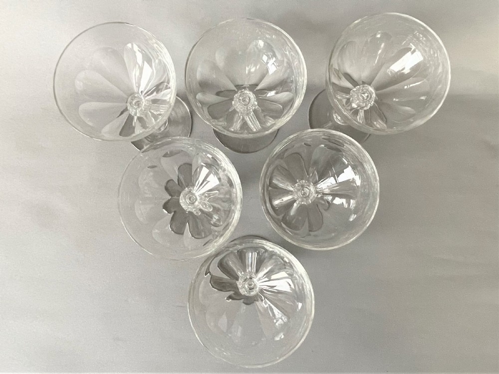 A gorgeous set of 6 Victorian cut glass champagne coupes View VII