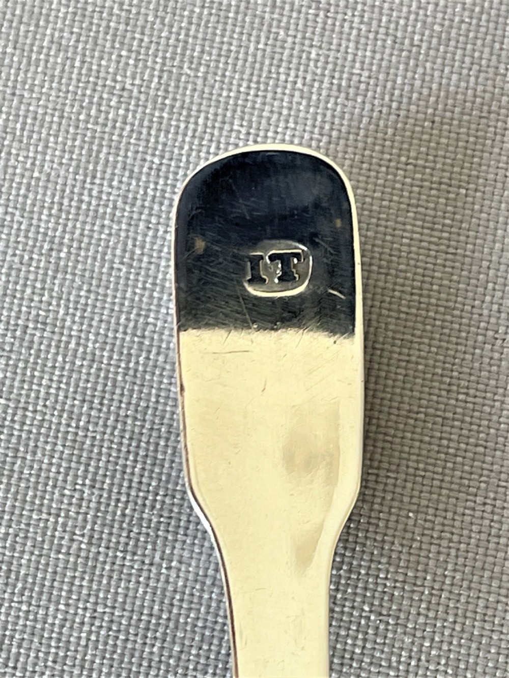 A gorgeous Georgian silver caddy spoon View V