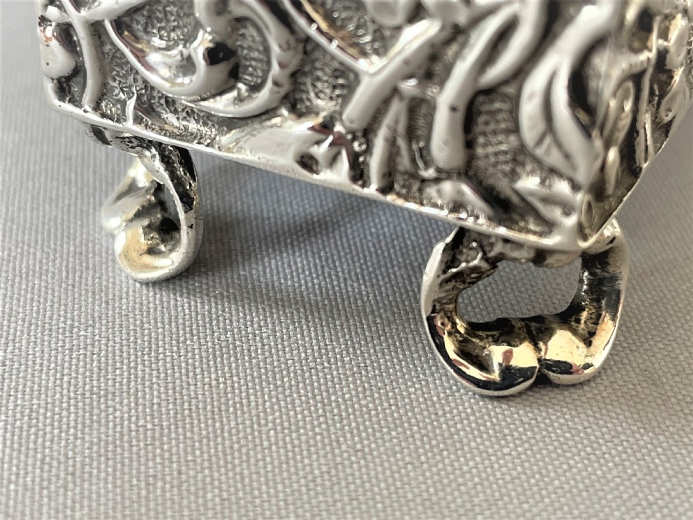 A fabulous Edwardian silver ring box View V