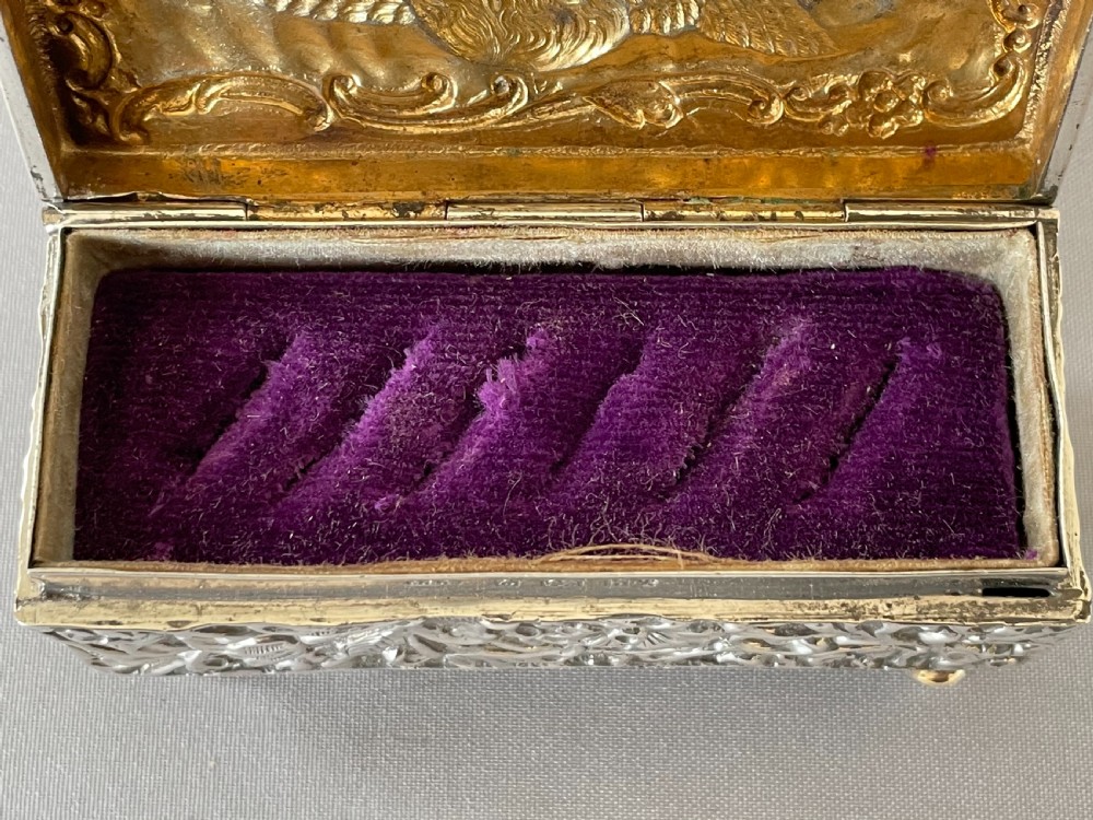 A fabulous Edwardian silver ring box View VII