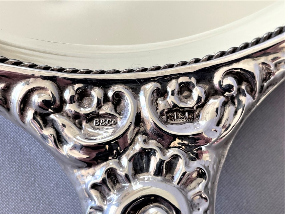 A gorgeous vintage silver hand mirror View VI