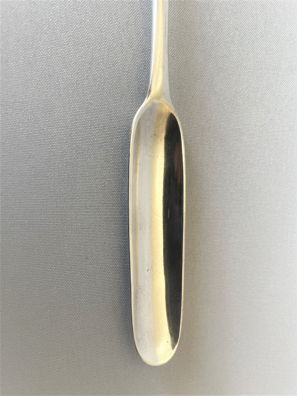 An Extremely Rare Queen Anne Silver Marrow Scoop View II